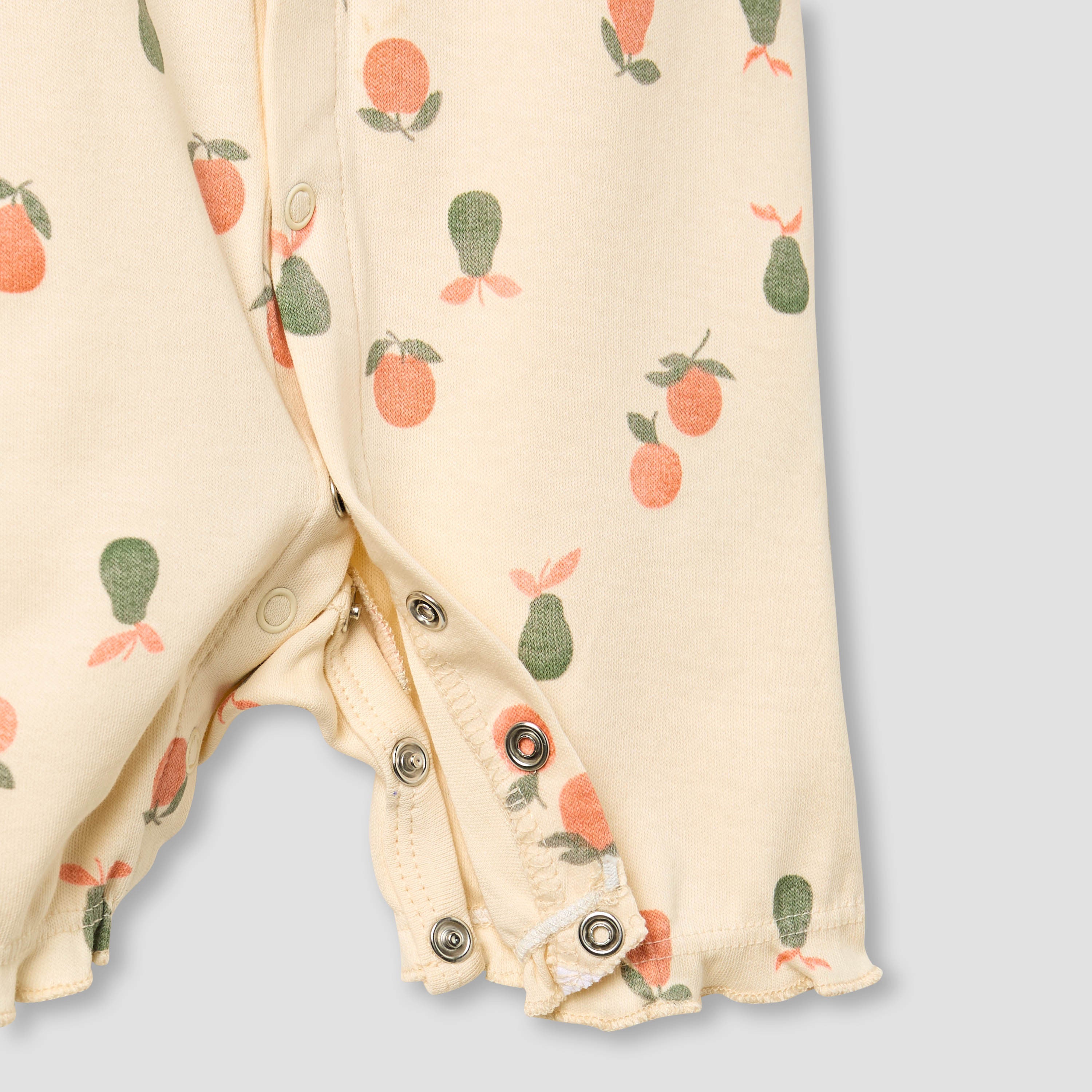 Juniors Round Neck Romper with Fruit Print - Cotton - Short Sleeves
