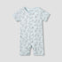 Juniors Round Neck Romper with Snap Button Closure - Cotton - Short Sleeves - Grey / 12-18 mths