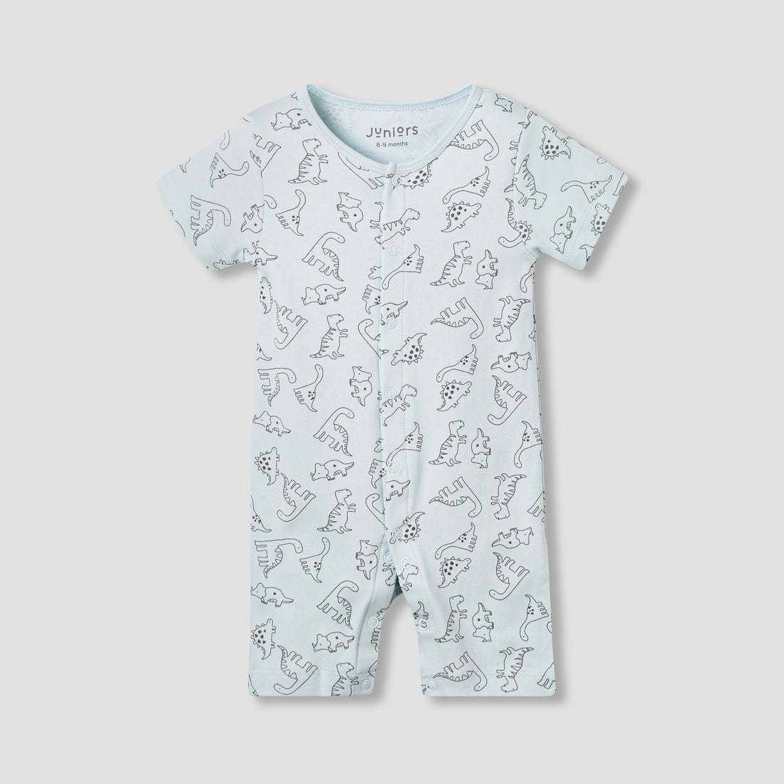 Juniors Round Neck Romper with Snap Button Closure - Cotton - Short Sleeves