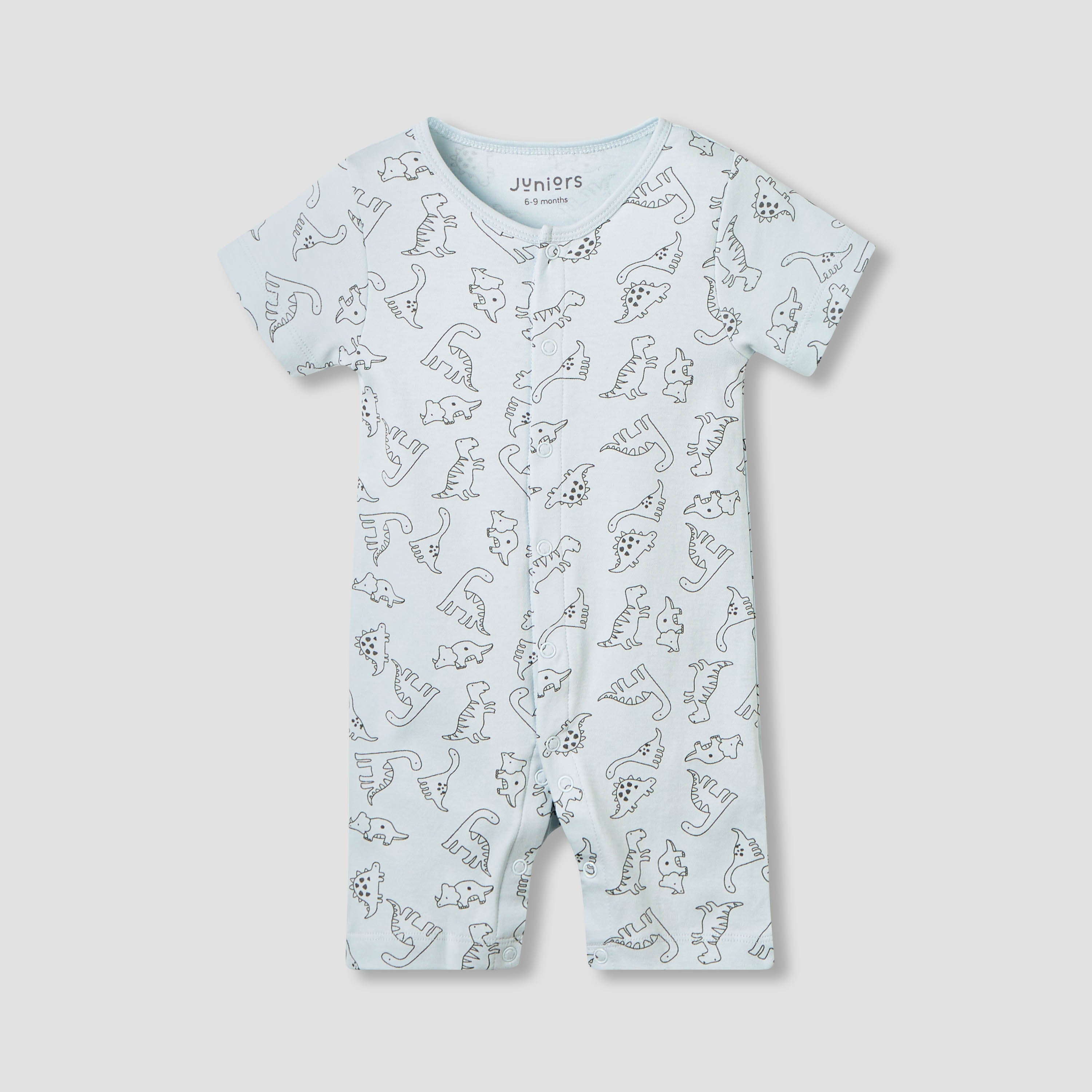 Juniors Round Neck Romper with Snap Button Closure - Cotton - Short Sleeves
