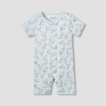 Juniors Round Neck Romper with Snap Button Closure - Cotton - Short Sleeves