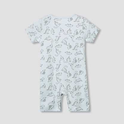Juniors Round Neck Romper with Snap Button Closure - Cotton - Short Sleeves