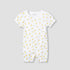Juniors Round Neck Romper with Floral Print - Cotton - Short Sleeves - White / 12-18 mths