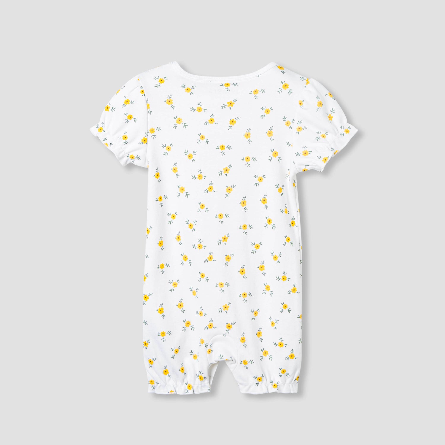 Juniors Round Neck Romper with Floral Print - Cotton - Short Sleeves