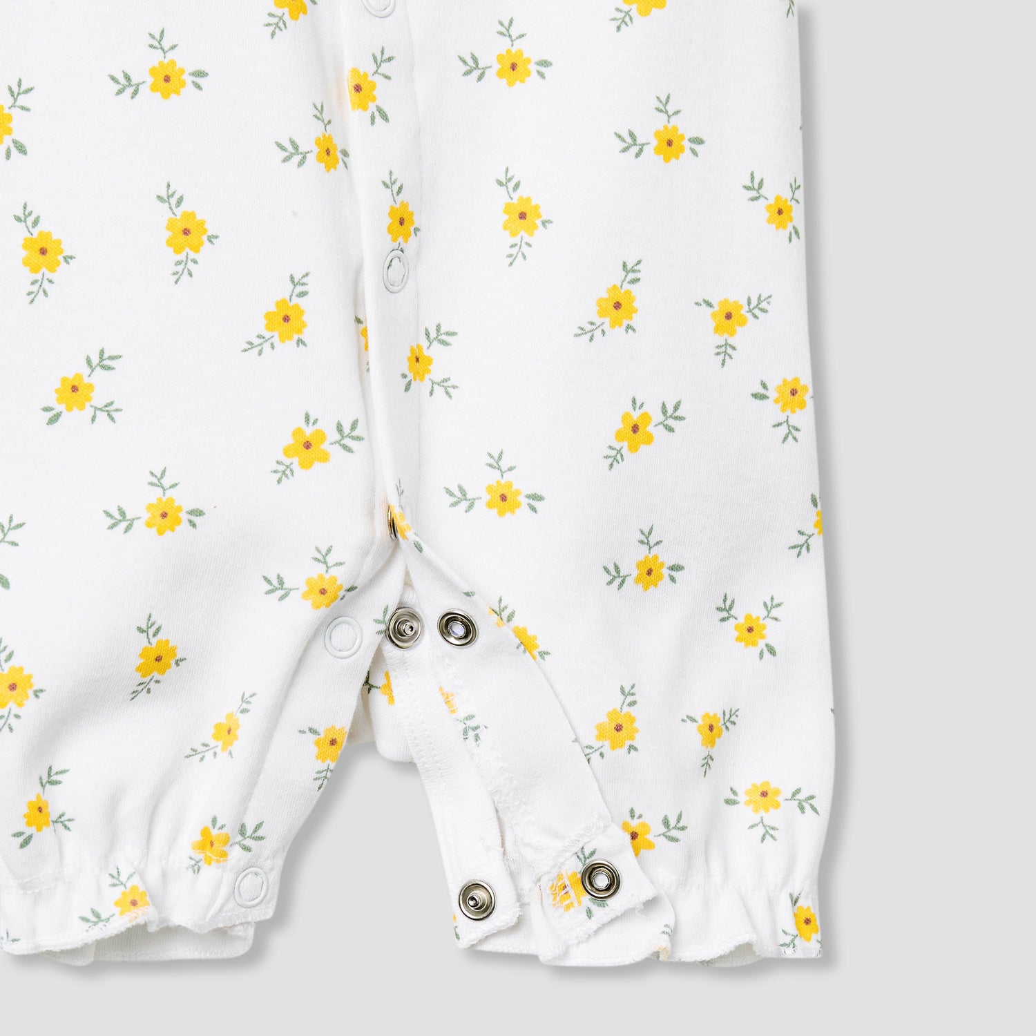 Juniors Round Neck Romper with Floral Print - Cotton - Short Sleeves