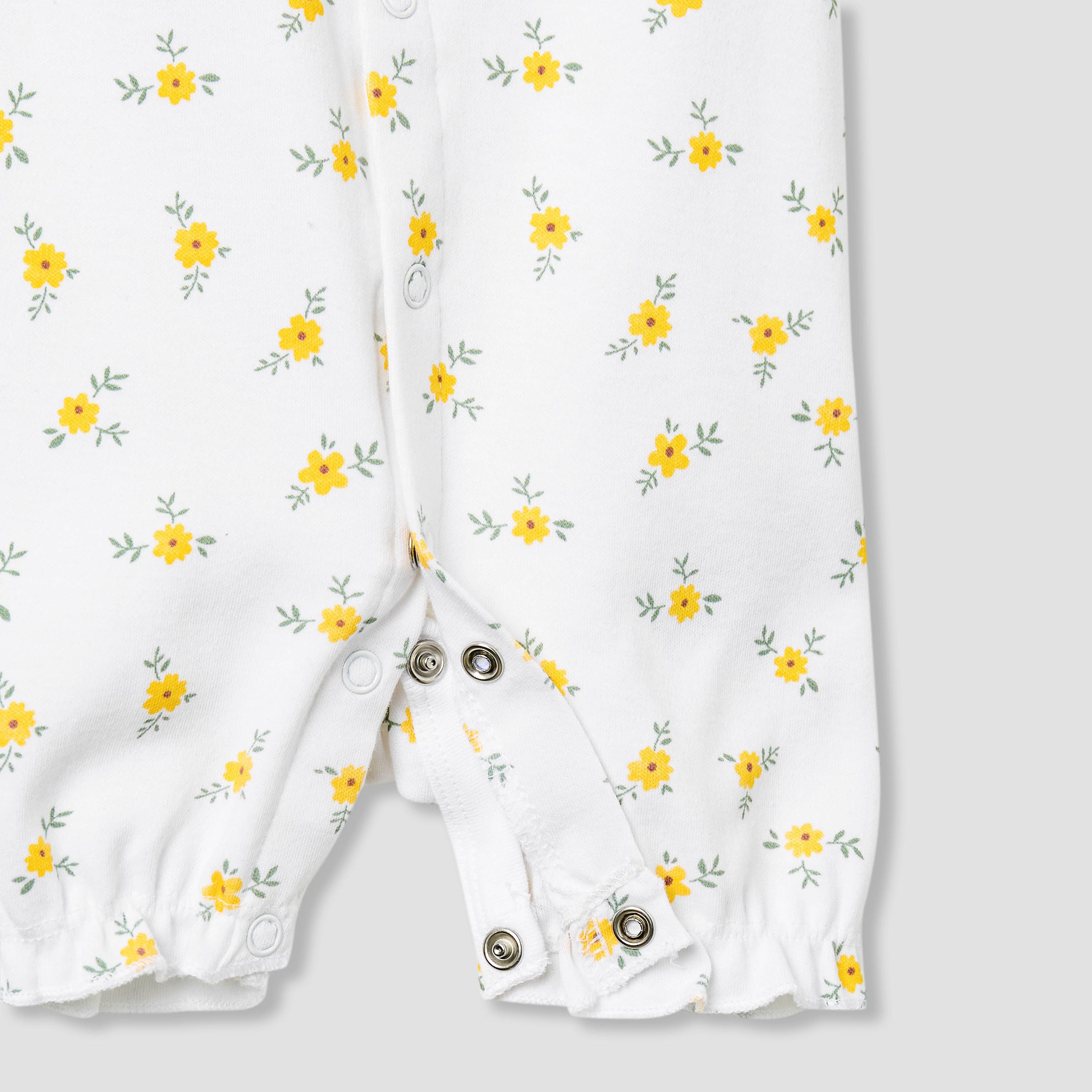 Juniors Round Neck Romper with Floral Print - Cotton - Short Sleeves