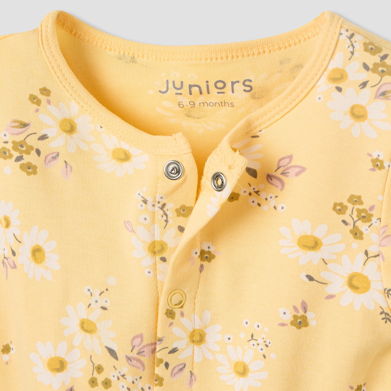 Juniors Round Neck Romper with Daisy Print - Cotton - Short Sleeves