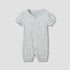 Juniors Crew Neck Romper with Floral Print - Cotton - Short Sleeves - Grey / 12-18 mths