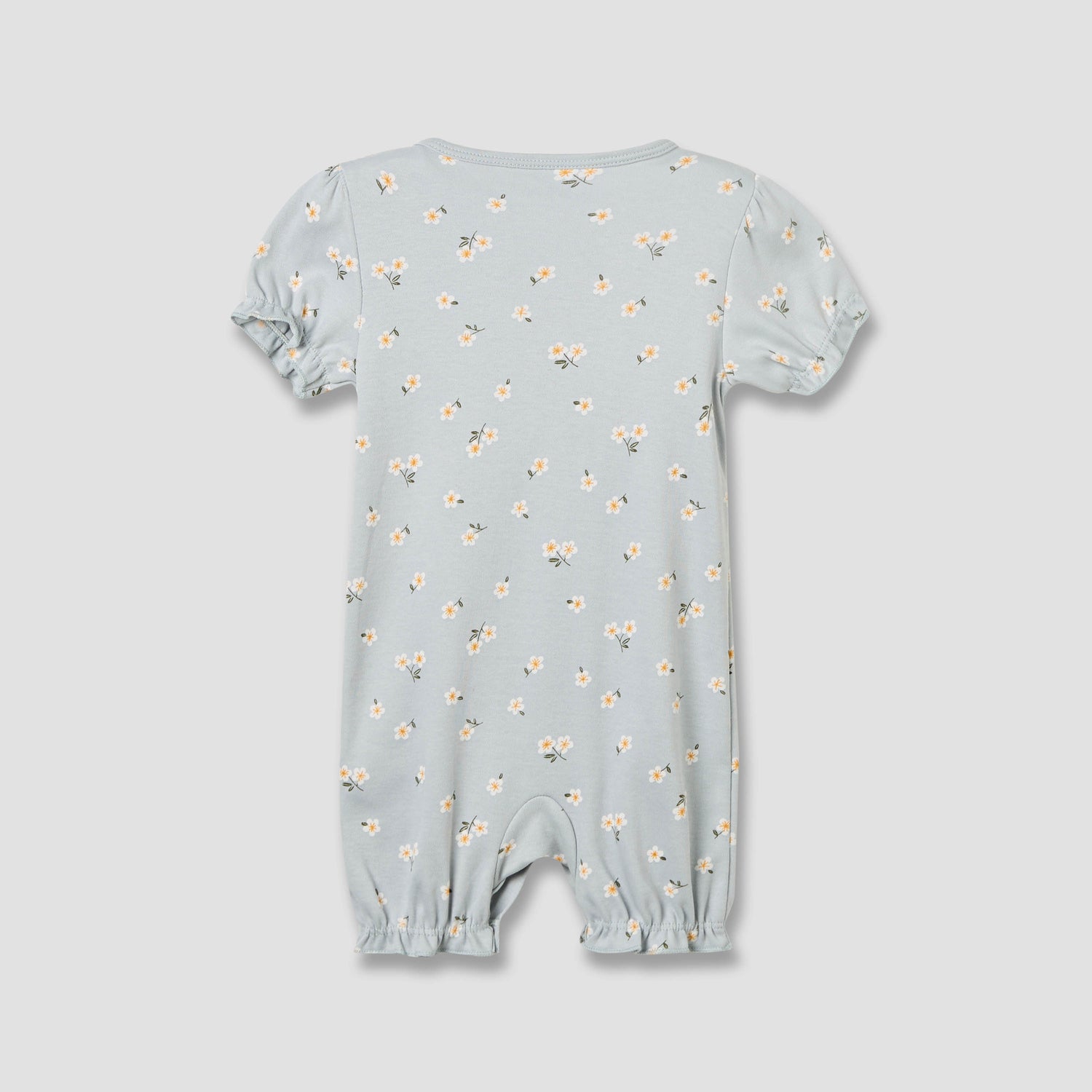 Juniors Crew Neck Romper with Floral Print - Cotton - Short Sleeves