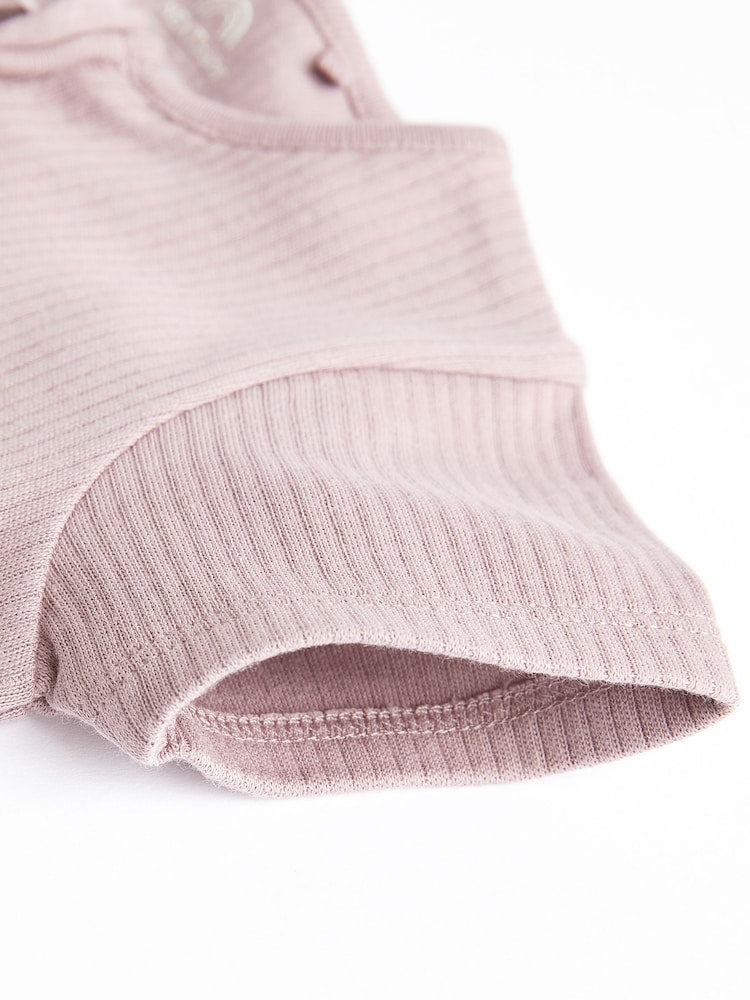 Pale Pink 3 Pack Two Way Zip Baby Romper (0mths-3yrs)