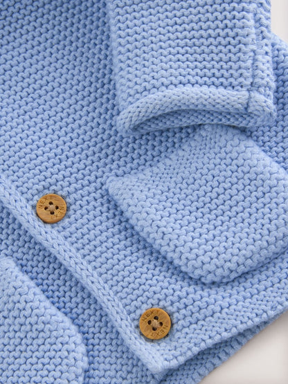 Blue Knitted Baby Cardigan (0mths-2yrs) - Size 50cm (First Size)