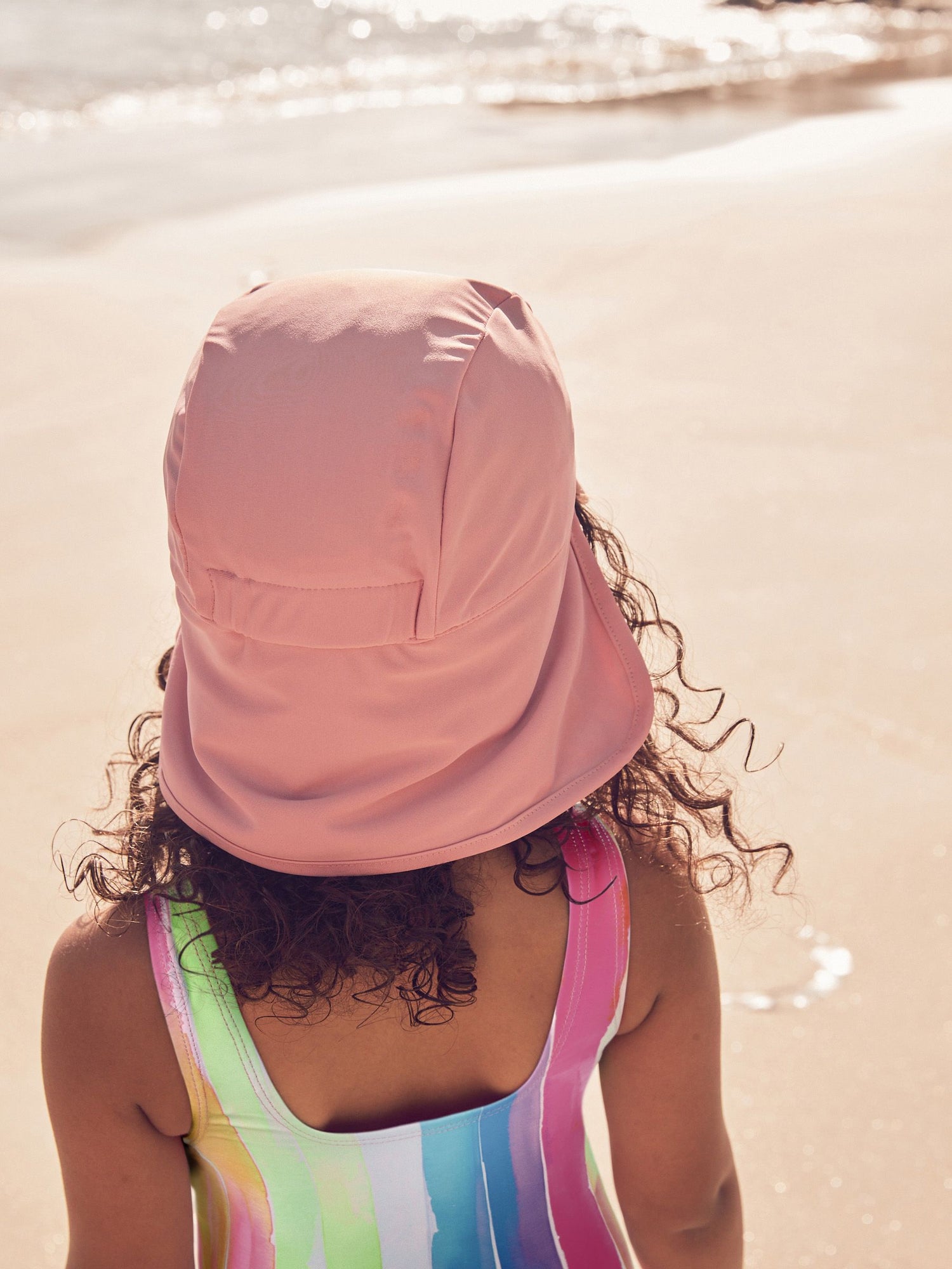 Pink Swim Legionnaire Hat (3mths-10yrs) - Size 3-9 Months (62-74cm)