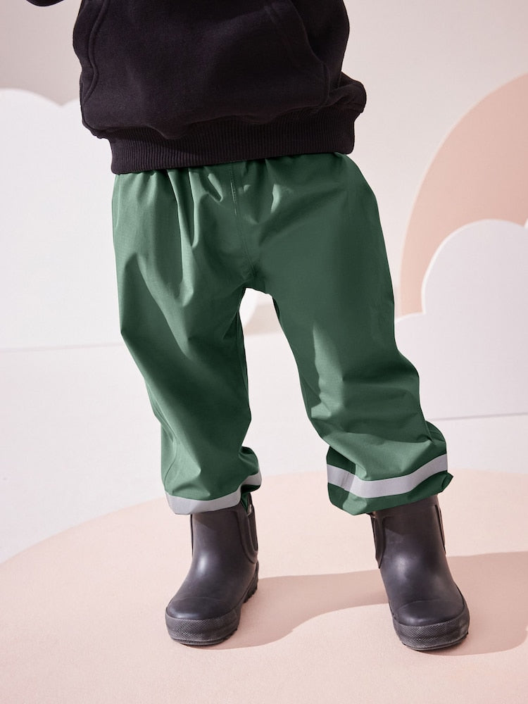Khaki Green Waterproof Trousers (9mths-10yrs)