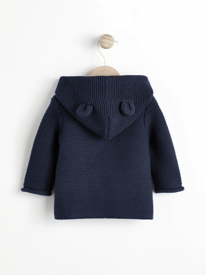 Navy Blue Knitted Baby Cardigan (0mths-2yrs) - Size 50cm (First Size)