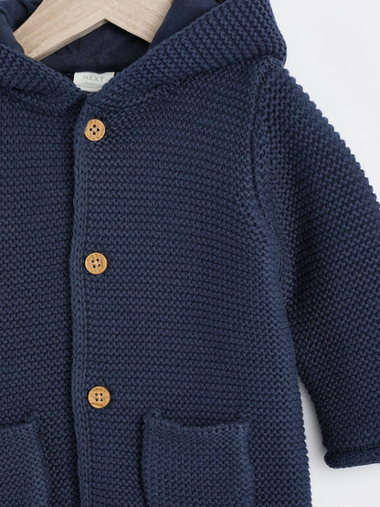 Navy Blue Knitted Baby Cardigan (0mths-2yrs) - Size 50cm (First Size)
