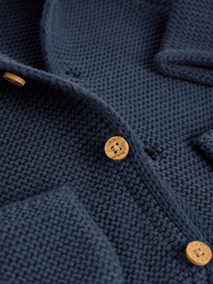 Navy Blue Knitted Baby Cardigan (0mths-2yrs) - Size 50cm (First Size)