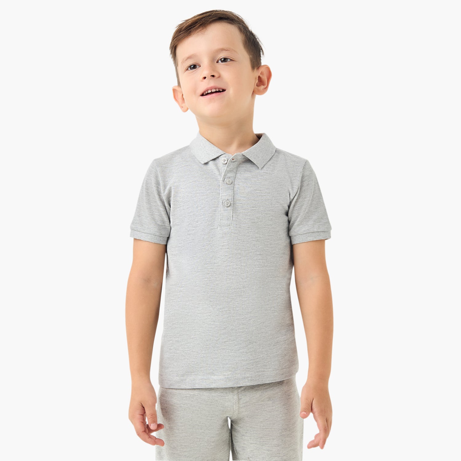 Juniors Solid Polo T-shirt with Short Sleeves