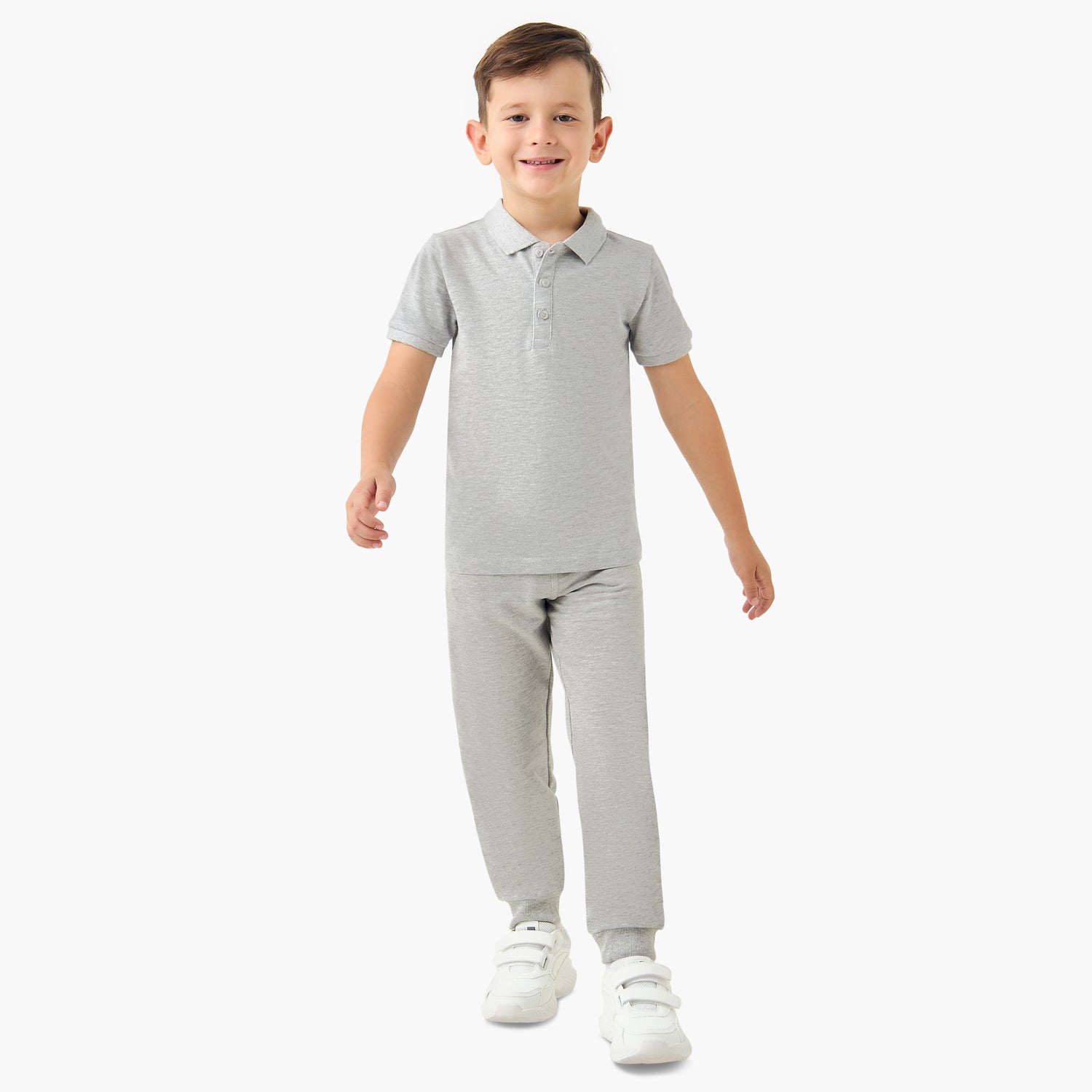 Juniors Solid Polo T-shirt with Short Sleeves