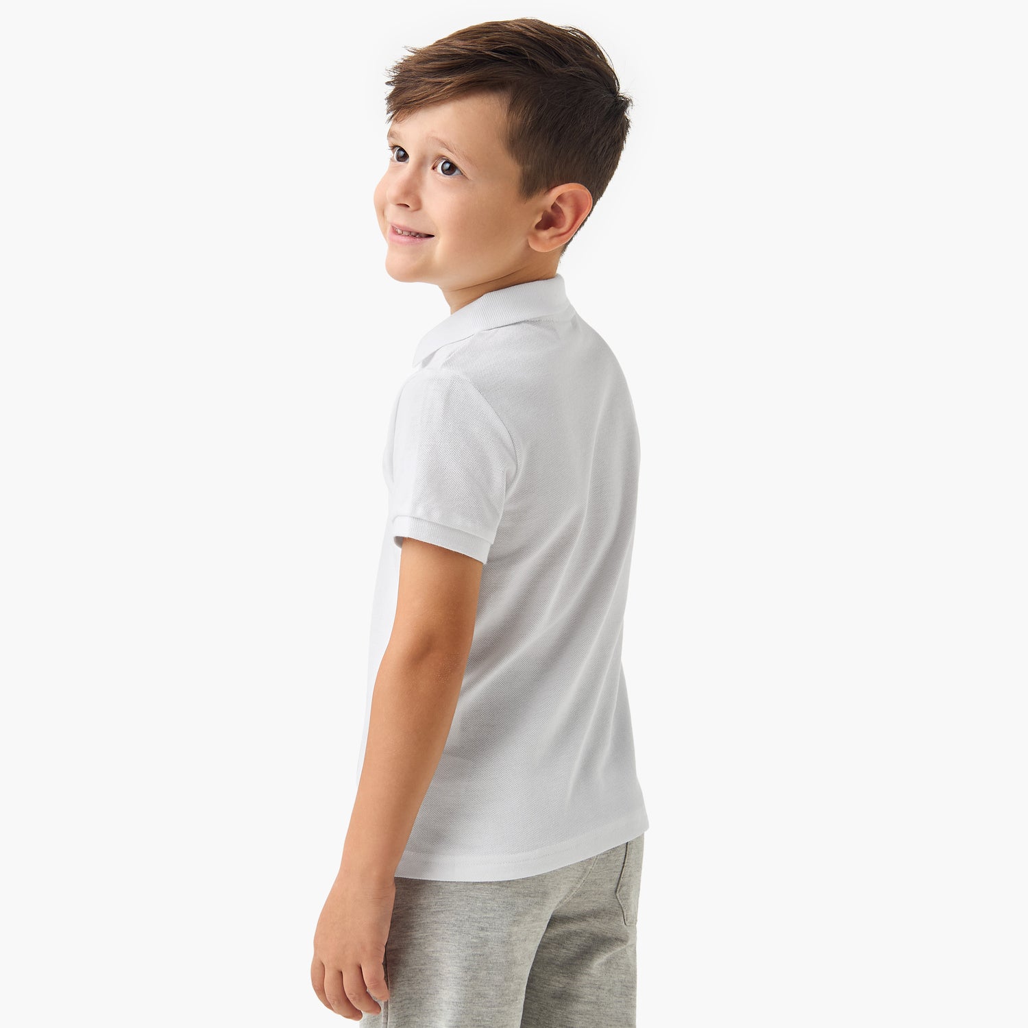 Juniors Solid Polo T-shirt with Short Sleeves
