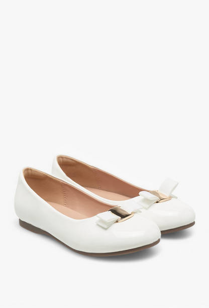 Juniors Bow Detail Slip-On Ballerina Shoes-undefined-image-1