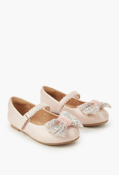 Celeste Girls Embellished Bow Ballerina Shoes-undefined-image-1