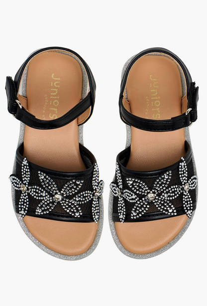 Juniors Girls Embellished Hook &amp; Loop Flat Sandals-undefined-image-1