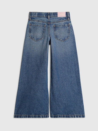 River Island Blue Wide Fit Jeans With Boy Keychain