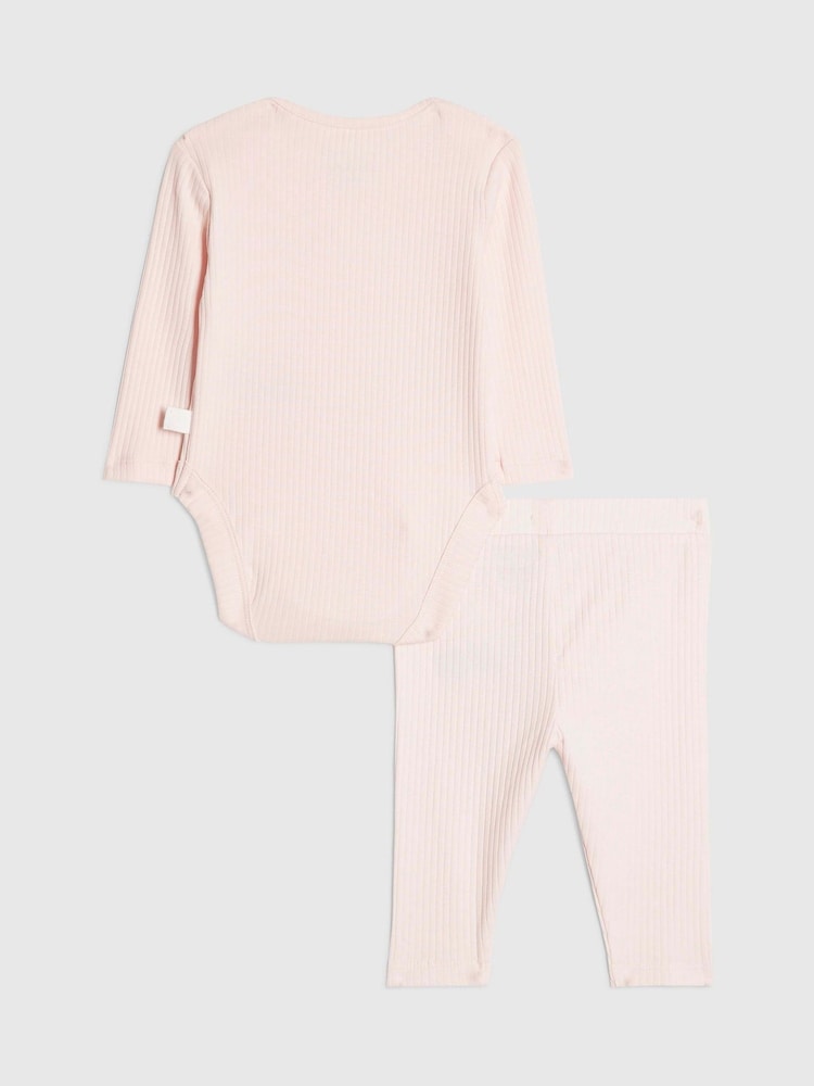 River Island Pink World Cup Bear Bodysuit &amp; Legging Set