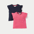 Juniors Solid Crew Neck T-shirt with Cap Sleeves - Set of 2 - Multicolour / 12-18 mths