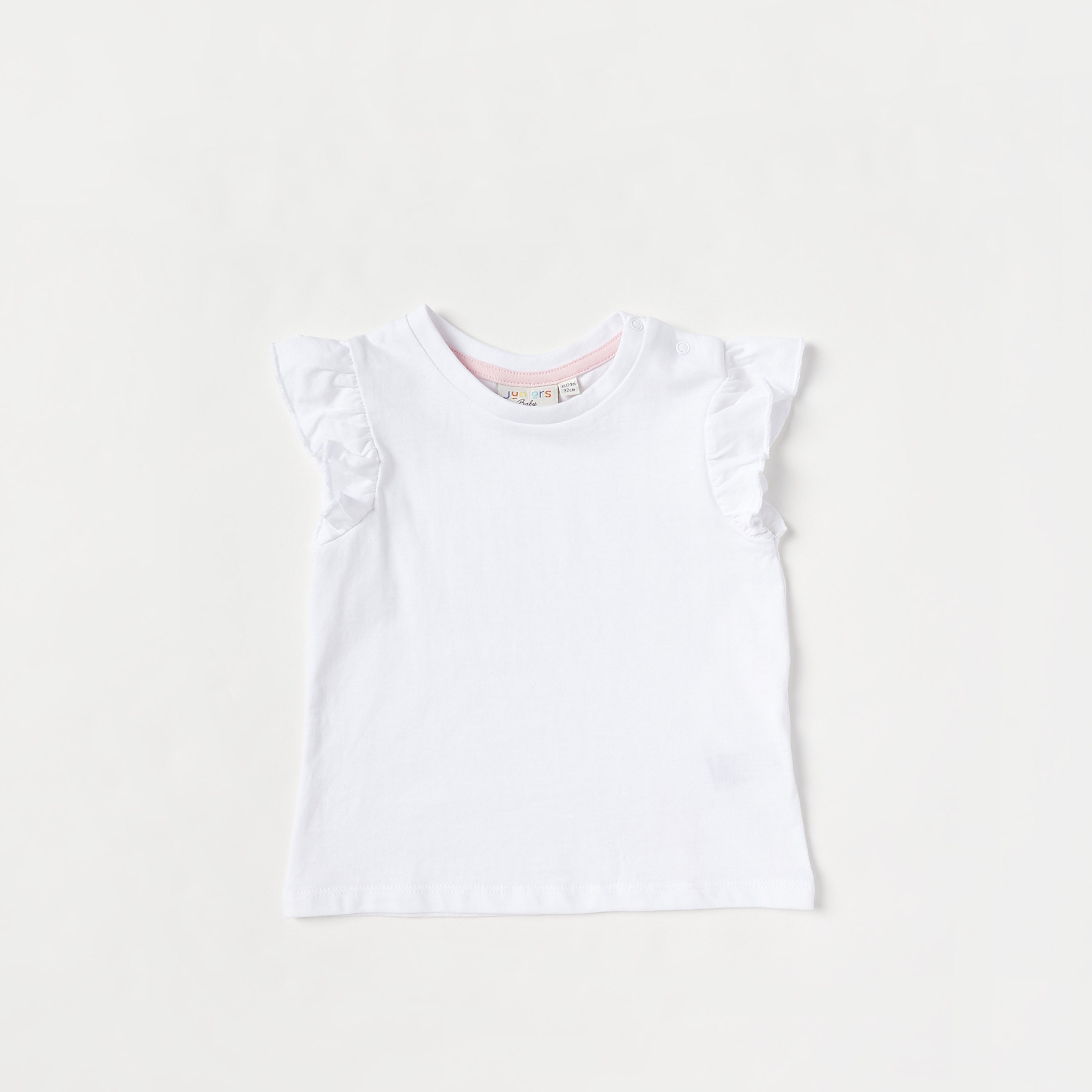 Juniors Solid Crew Neck T-shirt with Cap Sleeves - Set of 2