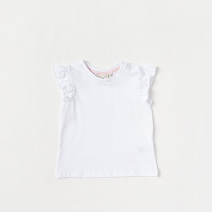Juniors Solid Crew Neck T-shirt with Cap Sleeves - Set of 2