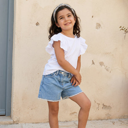 Juniors Solid Top with Ruffle Sleeves - Set of 2