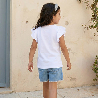 Juniors Solid Top with Ruffle Sleeves - Set of 2