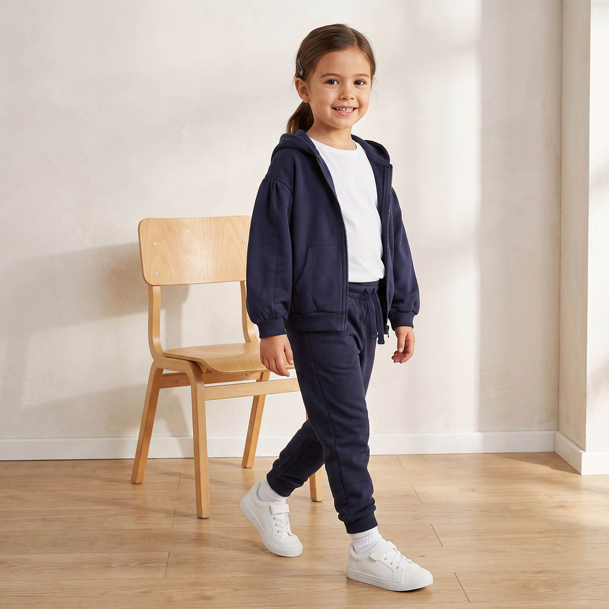 Juniors Hooded Sweatshirt with Long Sleeves