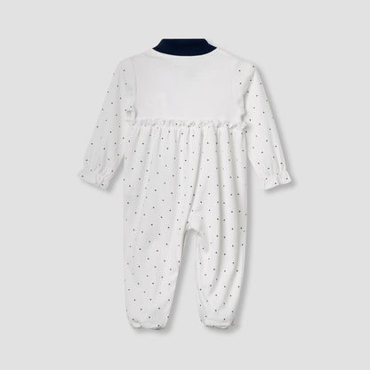 Juniors Heart Print Closed Feet Sleepsuit with Long Sleeves