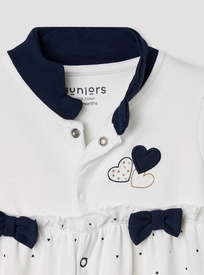 Juniors Heart Print Closed Feet Sleepsuit with Long Sleeves-baby-girls-clothing-nightwear-sleepsuits-image-3
