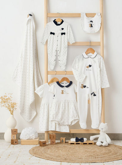 Juniors Heart Print Closed Feet Sleepsuit with Long Sleeves-baby-girls-clothing-nightwear-sleepsuits-image-6