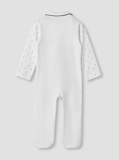 Juniors Heart Print Sleepsuit with Long Sleeves and Button Closure-baby-girls-clothing-nightwear-sleepsuits-image-2