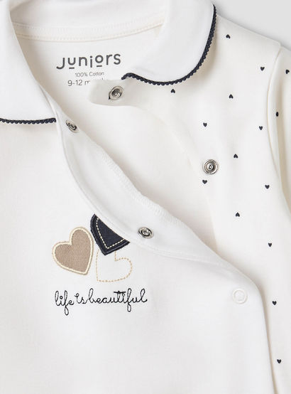 Juniors Heart Print Sleepsuit with Long Sleeves and Button Closure-baby-girls-clothing-nightwear-sleepsuits-image-5