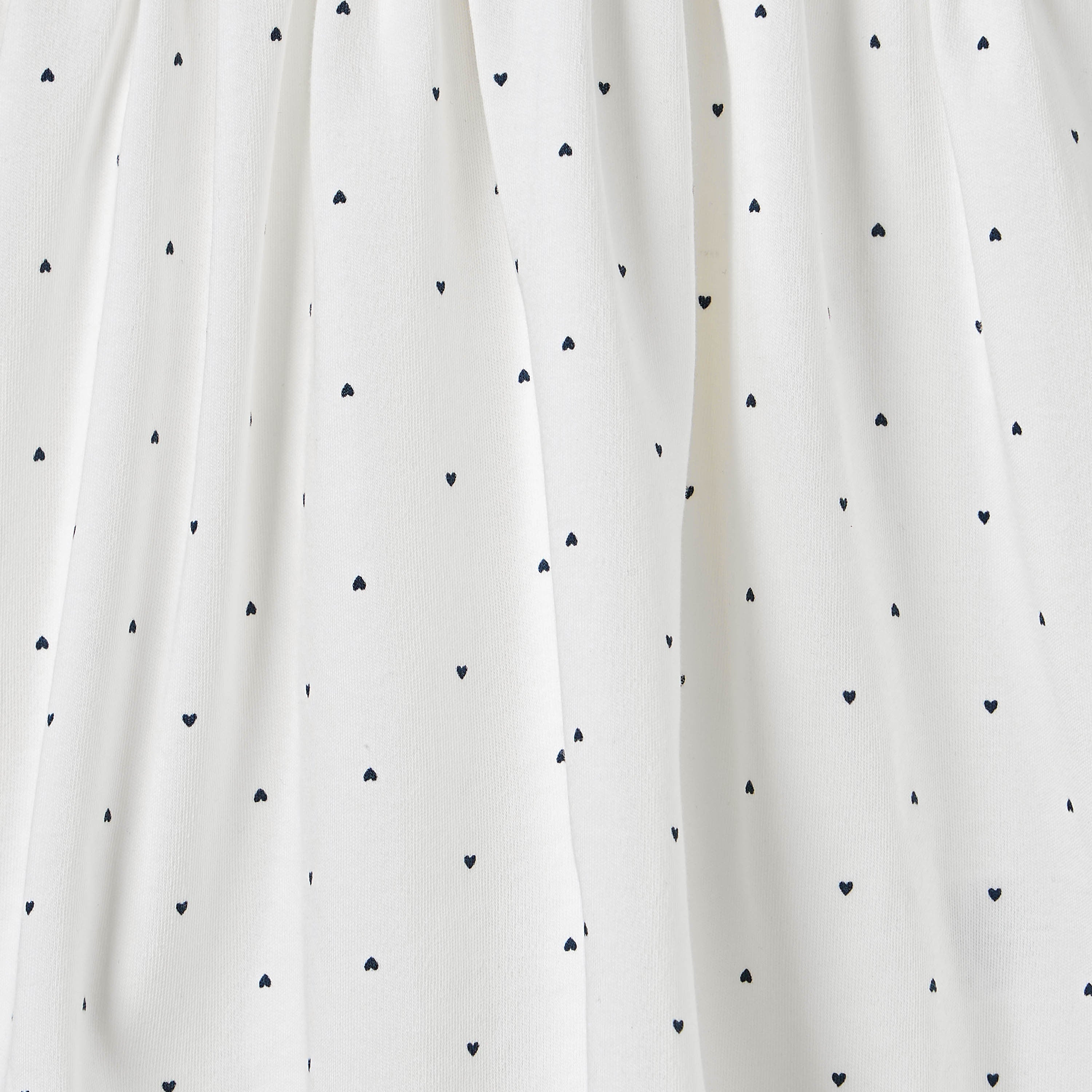 Juniors Heart Print A-line Dress with Embroidered Detail