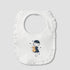 Juniors Printed Bib with Snap Button Closure - White