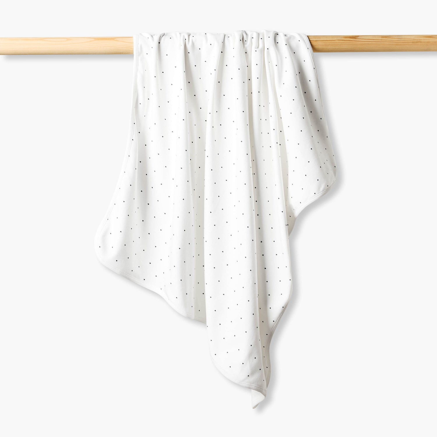 Juniors Heart Print Receiving Blanket - White / 0-6 mths