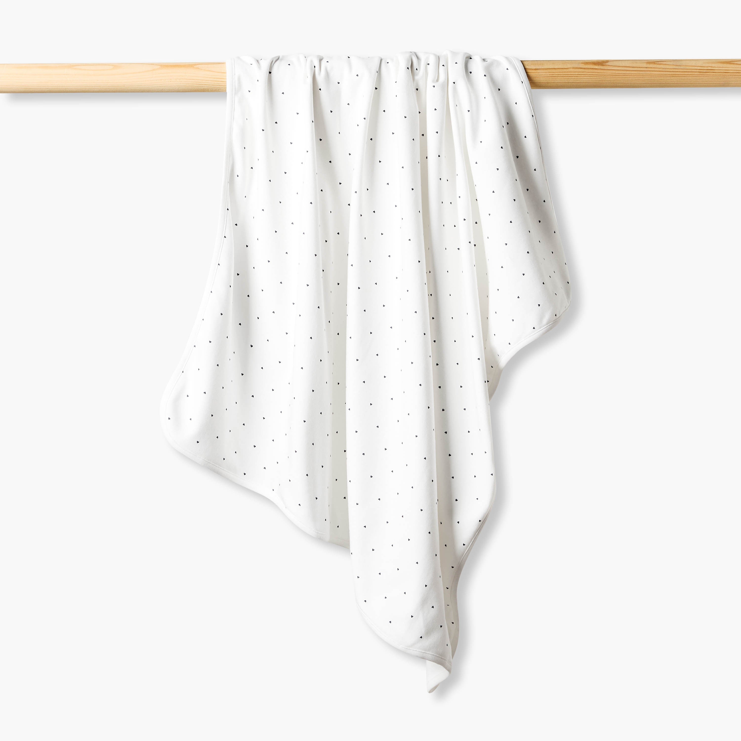 Juniors Heart Print Receiving Blanket - White / 0-6 mths
