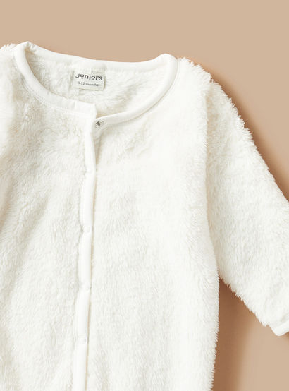 Juniors Textured Sleepsuit with Long Sleeves-baby-girls-clothing-nightwear-sleepsuits-image-3