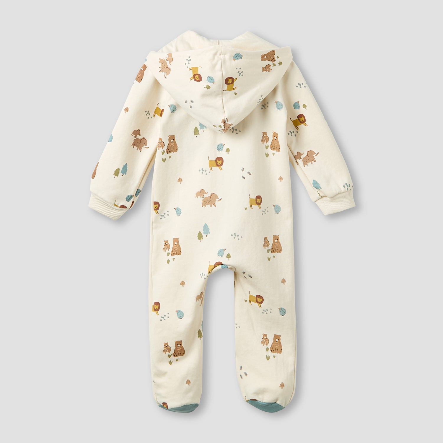 Juniors Hooded Neck Sleepsuit with Snap Button Closure - Cotton - Long Sleeves