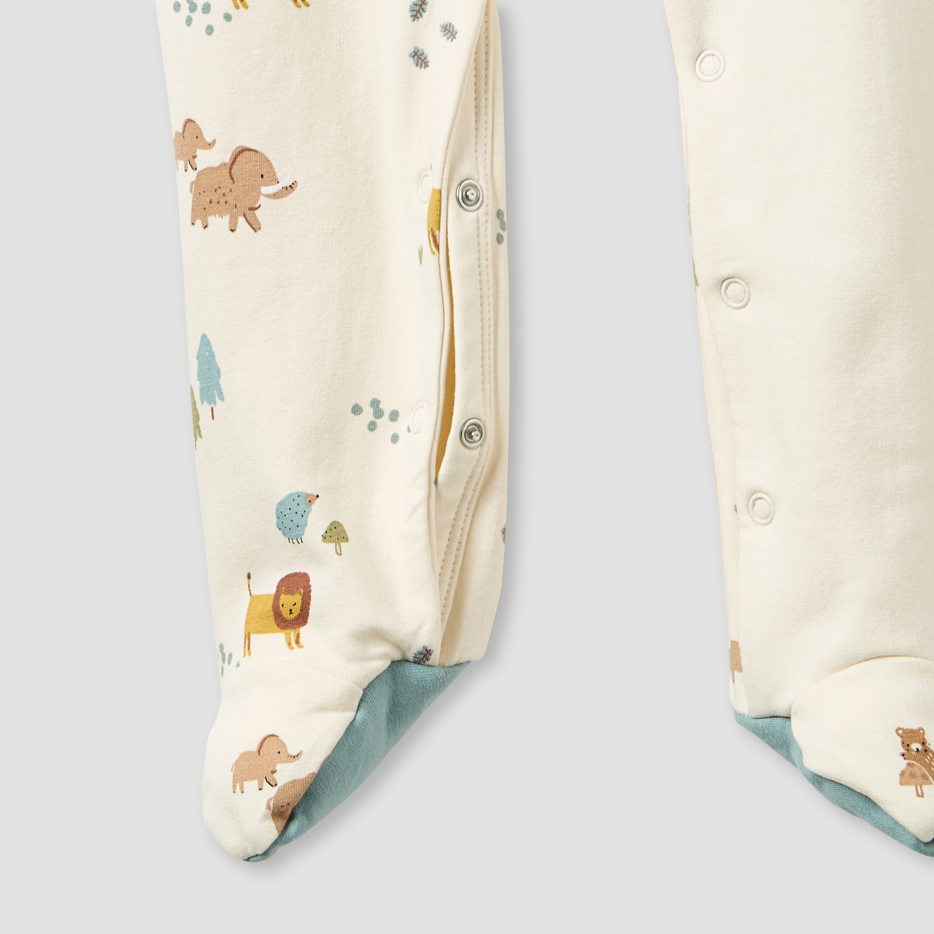 Juniors Hooded Neck Sleepsuit with Snap Button Closure - Cotton - Long Sleeves