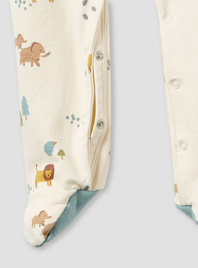 Juniors Hooded Neck Sleepsuit with Snap Button Closure - Cotton - Long Sleeves-baby-boys-clothing-nightwear-sleepsuits-image-4