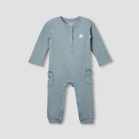 Juniors Henley Neck Sleepsuit with Teddy Applique - Cotton - Long Sleeves-undefined-image-1