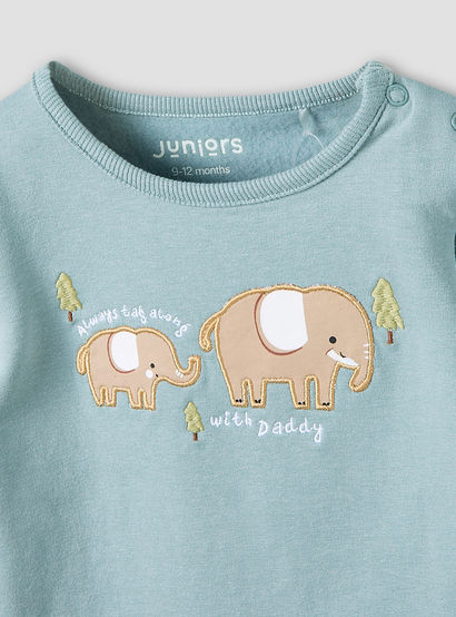Juniors Pyjama Set with Elephant Print - Cotton - Long Sleeves - Crew Neck-baby-boys-clothing-nightwear-pyjamasets-image-4