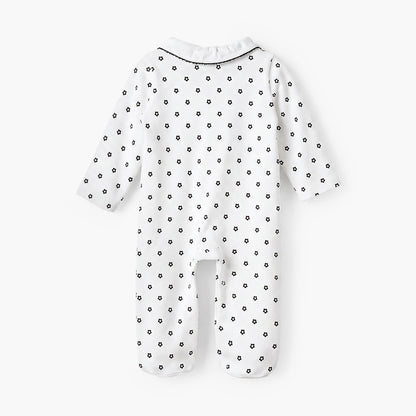 Juniors Cotton Round Neck Long Sleeves Sleepsuit with Floral Print